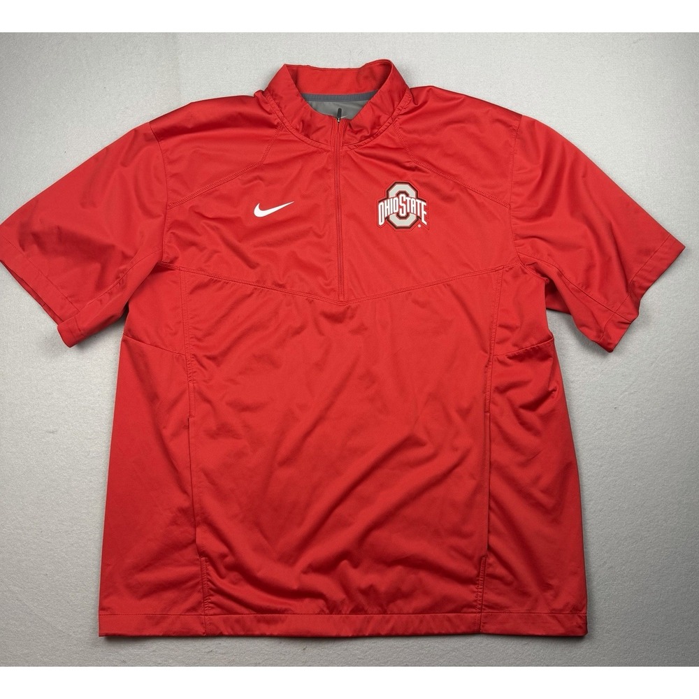 Ohio State Buckeyes Nike 1/4 Zip Light Weight Coach Red Size Mens XL